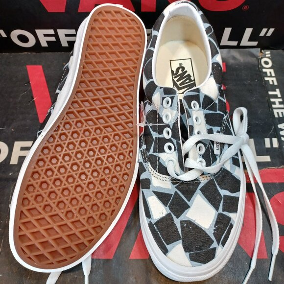 Vans Men's 5.5/Women's 7 Mosaic Black Blue White Checkerboard Canvas VN0A54F19M1 - Picture 3 of 12